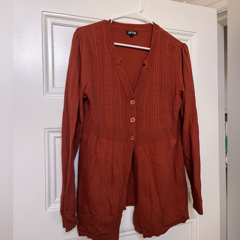 Rust colored cardigan